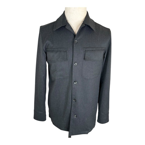 HART SCHAFFNER MARXBlack Shirt Jacket Men's Sz S Wool‎ Polyester Blend
